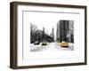 Urban Street Scene with a Yellow Taxi in Snow-Philippe Hugonnard-Framed Art Print