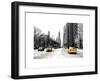 Urban Street Scene with a Yellow Taxi in Snow-Philippe Hugonnard-Framed Art Print