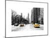 Urban Street Scene with a Yellow Taxi in Snow-Philippe Hugonnard-Mounted Art Print