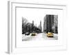Urban Street Scene with a Yellow Taxi in Snow-Philippe Hugonnard-Framed Art Print
