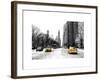 Urban Street Scene with a Yellow Taxi in Snow-Philippe Hugonnard-Framed Art Print