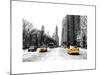 Urban Street Scene with a Yellow Taxi in Snow-Philippe Hugonnard-Mounted Art Print