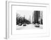 Urban Street Scene with a Yellow Taxi in Snow-Philippe Hugonnard-Framed Art Print