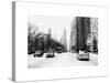 Urban Street Scene with a Yellow Taxi in Snow-Philippe Hugonnard-Stretched Canvas