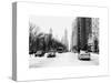 Urban Street Scene with a Yellow Taxi in Snow-Philippe Hugonnard-Stretched Canvas