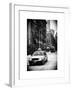 Urban Street Scene with a Yellow Taxi in Snow-Philippe Hugonnard-Framed Art Print