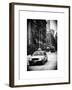 Urban Street Scene with a Yellow Taxi in Snow-Philippe Hugonnard-Framed Art Print