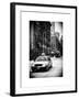 Urban Street Scene with a Yellow Taxi in Snow-Philippe Hugonnard-Framed Art Print