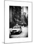 Urban Street Scene with a Yellow Taxi in Snow-Philippe Hugonnard-Mounted Art Print