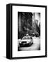 Urban Street Scene with a Yellow Taxi in Snow-Philippe Hugonnard-Framed Stretched Canvas