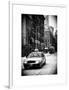 Urban Street Scene with a Yellow Taxi in Snow-Philippe Hugonnard-Framed Art Print