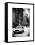 Urban Street Scene with a Yellow Taxi in Snow-Philippe Hugonnard-Framed Stretched Canvas