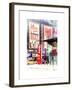 Urban Street Scene with a Yellow Taxi in Winter-Philippe Hugonnard-Framed Photographic Print
