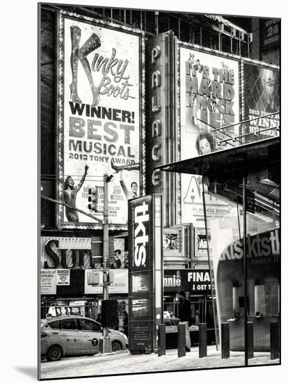 Urban Street Scene with a Yellow Taxi in Winter-Philippe Hugonnard-Mounted Photographic Print