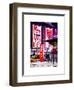 Urban Street Scene with a Yellow Taxi in Winter-Philippe Hugonnard-Framed Art Print