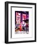 Urban Street Scene with a Yellow Taxi in Winter-Philippe Hugonnard-Framed Art Print