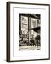 Urban Street Scene with a Yellow Taxi in Winter-Philippe Hugonnard-Framed Art Print