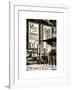 Urban Street Scene with a Yellow Taxi in Winter-Philippe Hugonnard-Framed Art Print