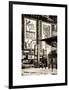 Urban Street Scene with a Yellow Taxi in Winter-Philippe Hugonnard-Framed Art Print