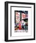 Urban Street Scene with a Yellow Taxi in Winter-Philippe Hugonnard-Framed Art Print