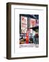 Urban Street Scene with a Yellow Taxi in Winter-Philippe Hugonnard-Framed Art Print