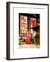 Urban Street Scene with a Yellow Taxi in Winter-Philippe Hugonnard-Framed Art Print