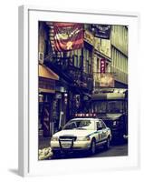 Urban Street Scene with NYC Sheriff Car in Fulton Street - Financial District - Manhattan-Philippe Hugonnard-Framed Photographic Print