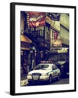 Urban Street Scene with NYC Sheriff Car in Fulton Street - Financial District - Manhattan-Philippe Hugonnard-Framed Photographic Print