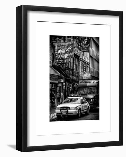 Urban Street Scene with NYC Sheriff Car in Fulton Street - Financial District - Manhattan-Philippe Hugonnard-Framed Art Print