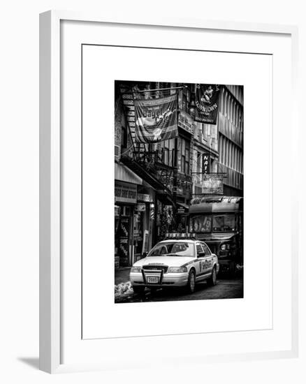 Urban Street Scene with NYC Sheriff Car in Fulton Street - Financial District - Manhattan-Philippe Hugonnard-Framed Art Print