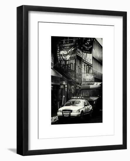 Urban Street Scene with NYC Sheriff Car in Fulton Street - Financial District - Manhattan-Philippe Hugonnard-Framed Art Print