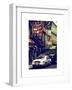 Urban Street Scene with NYC Sheriff Car in Fulton Street - Financial District - Manhattan-Philippe Hugonnard-Framed Art Print