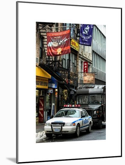 Urban Street Scene with NYC Sheriff Car in Fulton Street - Financial District - Manhattan-Philippe Hugonnard-Mounted Art Print