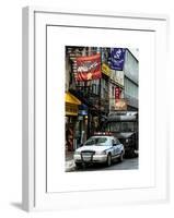 Urban Street Scene with NYC Sheriff Car in Fulton Street - Financial District - Manhattan-Philippe Hugonnard-Framed Art Print