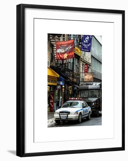 Urban Street Scene with NYC Sheriff Car in Fulton Street - Financial District - Manhattan-Philippe Hugonnard-Framed Art Print