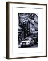 Urban Street Scene with NYC Sheriff Car in Fulton Street - Financial District - Manhattan-Philippe Hugonnard-Framed Art Print