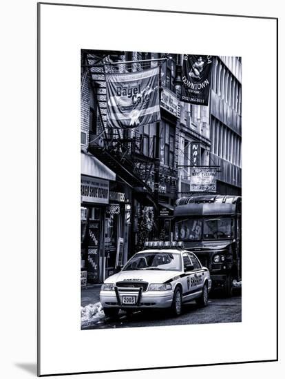 Urban Street Scene with NYC Sheriff Car in Fulton Street - Financial District - Manhattan-Philippe Hugonnard-Mounted Art Print