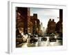 Urban Street Scene with NYC Yellow Taxis and One World Trade Center of Manhattan, Sunset in Winter-Philippe Hugonnard-Framed Photographic Print