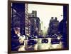 Urban Street Scene with NYC Yellow Taxis and the One World Trade Center of Manhattan in Winter-Philippe Hugonnard-Framed Photographic Print