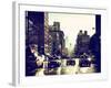 Urban Street Scene with NYC Yellow Taxis and the One World Trade Center of Manhattan in Winter-Philippe Hugonnard-Framed Photographic Print