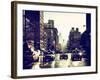 Urban Street Scene with NYC Yellow Taxis and the One World Trade Center of Manhattan in Winter-Philippe Hugonnard-Framed Photographic Print