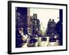 Urban Street Scene with NYC Yellow Taxis and the One World Trade Center of Manhattan in Winter-Philippe Hugonnard-Framed Photographic Print