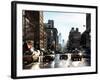 Urban Street Scene with NYC Yellow Taxis and the One World Trade Center of Manhattan in Winter-Philippe Hugonnard-Framed Photographic Print