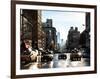 Urban Street Scene with NYC Yellow Taxis and the One World Trade Center of Manhattan in Winter-Philippe Hugonnard-Framed Photographic Print