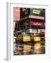 Urban Street Scene with NYC Yellow Taxis - Cabs in Winter-Philippe Hugonnard-Framed Photographic Print