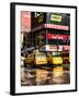 Urban Street Scene with NYC Yellow Taxis - Cabs in Winter-Philippe Hugonnard-Framed Photographic Print