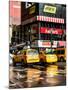 Urban Street Scene with NYC Yellow Taxis - Cabs in Winter-Philippe Hugonnard-Mounted Photographic Print