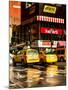 Urban Street Scene with NYC Yellow Taxis - Cabs in Winter-Philippe Hugonnard-Mounted Photographic Print