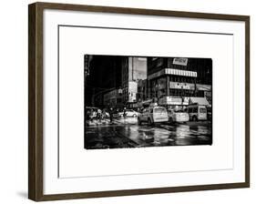 Urban Street Scene with NYC Yellow Taxis - Cabs in Winter-Philippe Hugonnard-Framed Art Print