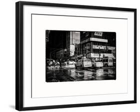 Urban Street Scene with NYC Yellow Taxis - Cabs in Winter-Philippe Hugonnard-Framed Art Print